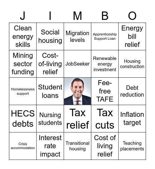 Federal Budget Bingo 2024 Bingo Card
