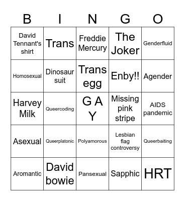PEGSEQUALS Bingo Card