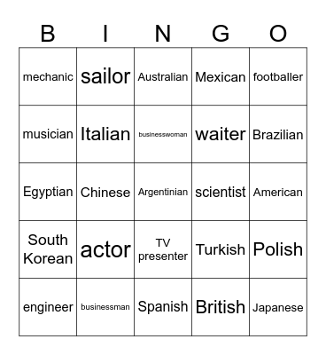 5 grade, 8 unit Bingo Card