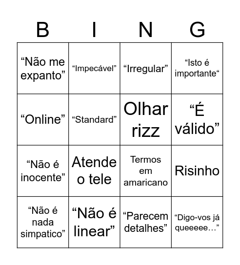 Bingo do GRANDE Moisés Bingo Card