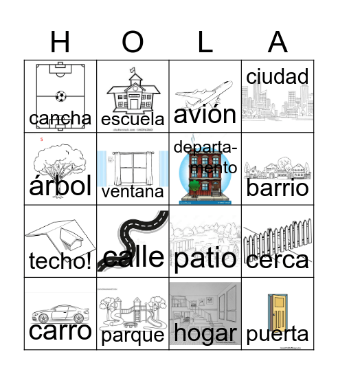 Nuestro Barrio Bingo Card