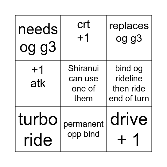 new Shojodoujin + support cards Bingo Card