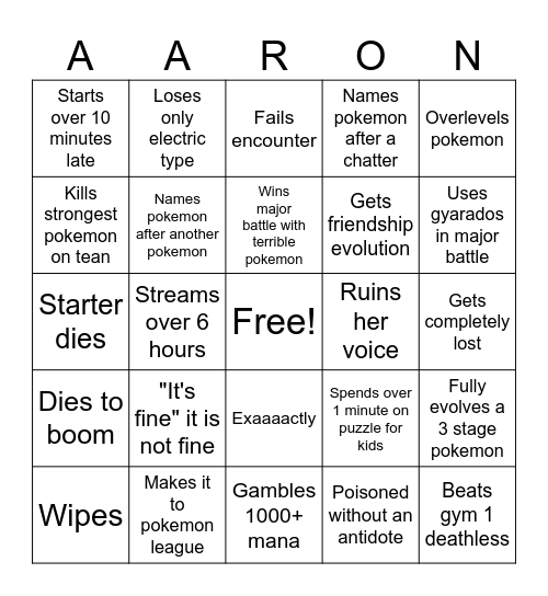 Mari Bingo Card