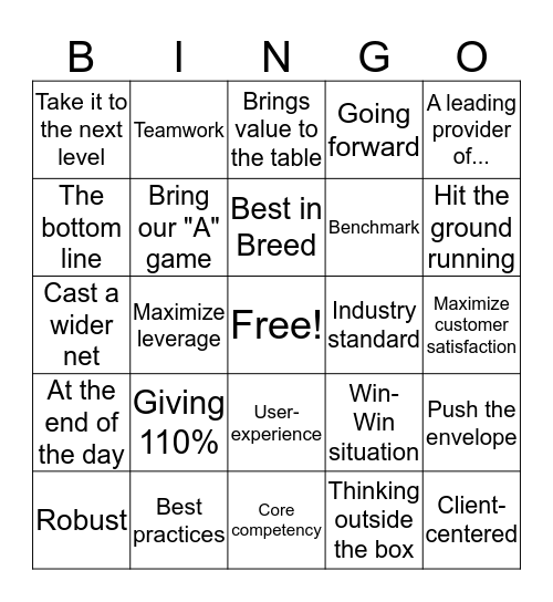 BUSINESS CLICHES Bingo Card