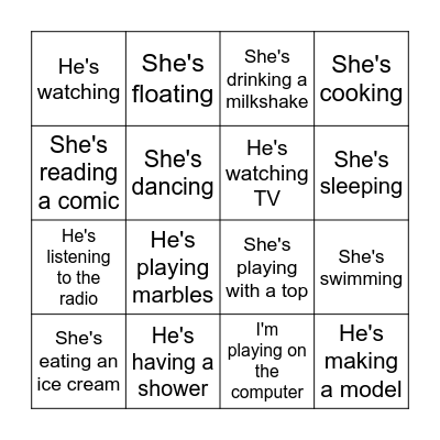 At home and at the pool Bingo Card
