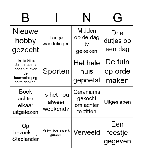 Wat te doen met je pensioen? Bingo Card