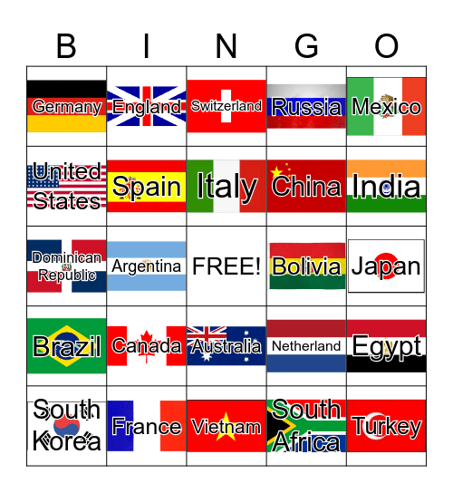 World Bingo Card