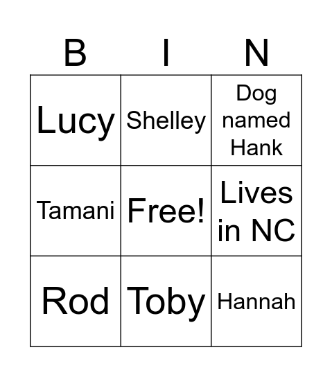 Practice Bingo Card