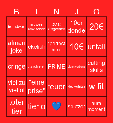 Achtung Kontrolle Binjo Bingo Card