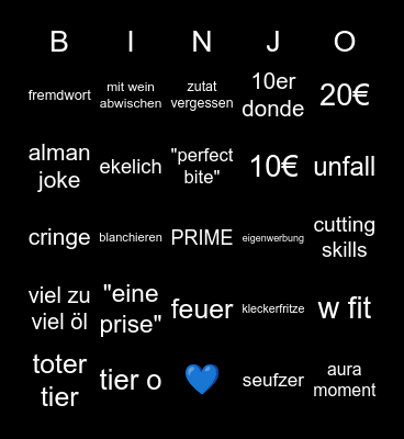 Achtung Kontrolle Binjo Bingo Card