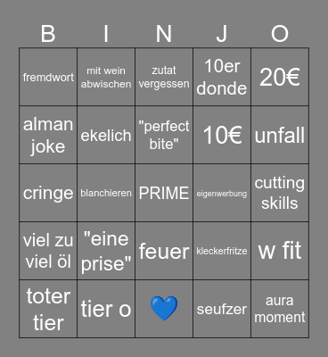 Achtung Kontrolle Binjo Bingo Card