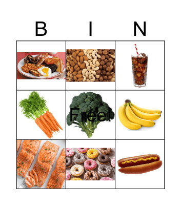 Food Bingo Card