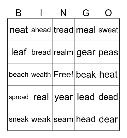 long or short ea Bingo Card