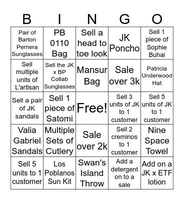 MCA BINGO!!!! Bingo Card
