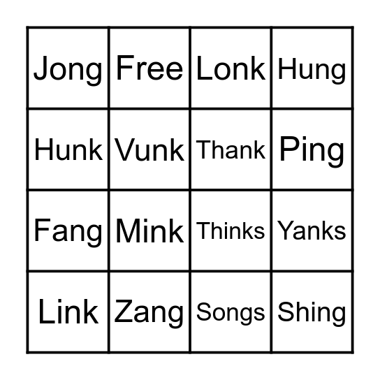 Wilson 2.1 Bingo Card