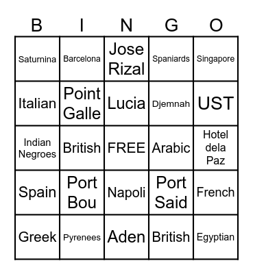 BINGO MO TO! Bingo Card