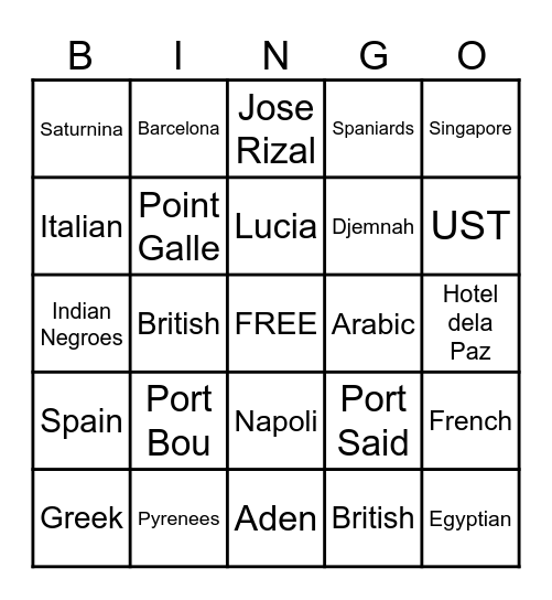 BINGO MO TO! Bingo Card