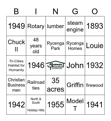 Rycenga Bingo Card