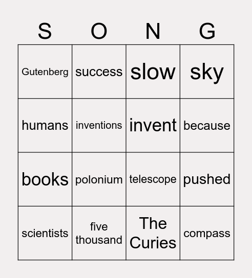 Look 5 U12 L5 Bingo Card