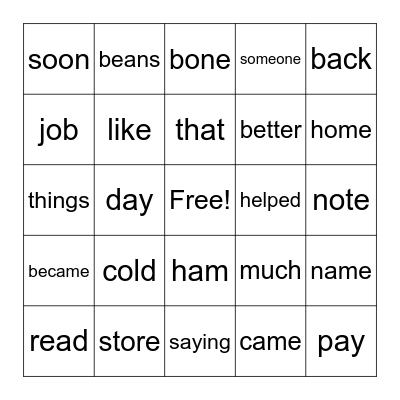Bingo Card