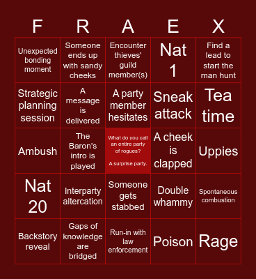 The Rise of Corjof Bingo Card