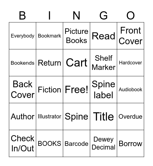 Library Bingo Card