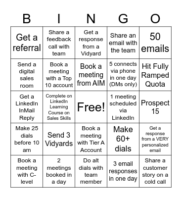 SDR Bingo Card