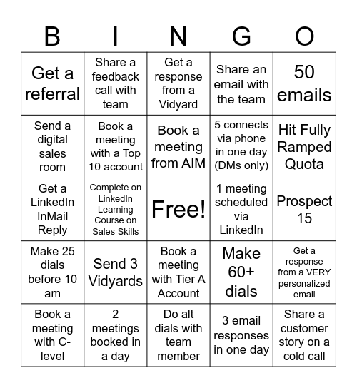 SDR Bingo Card