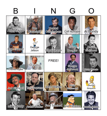 Fathers Day- Famous TV Dads Bingo Card