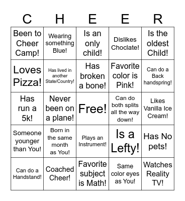 HUMAN BINGO Card
