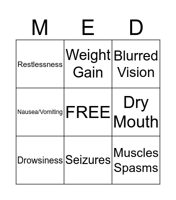 Mental Health Bingo Card