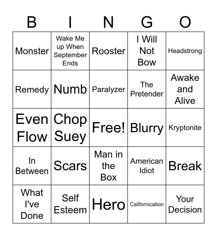 2000s-rock-bangers-bingo-card