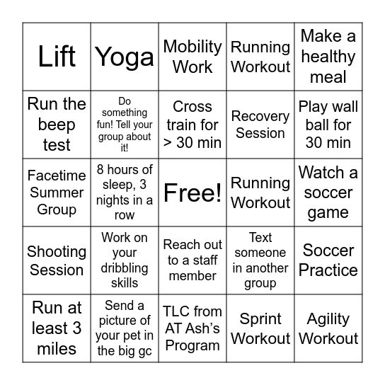 2024 Summer Bingo Card