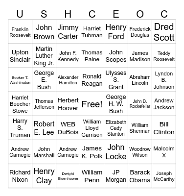 USHC EOC People Bingo Card