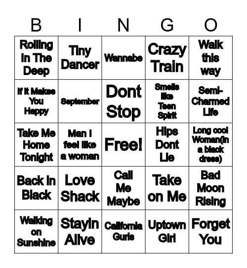 Singo Bingo Round 1 Bingo Card