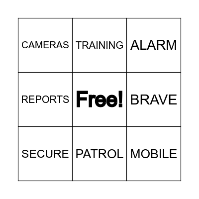 SECURITY BINGO Card