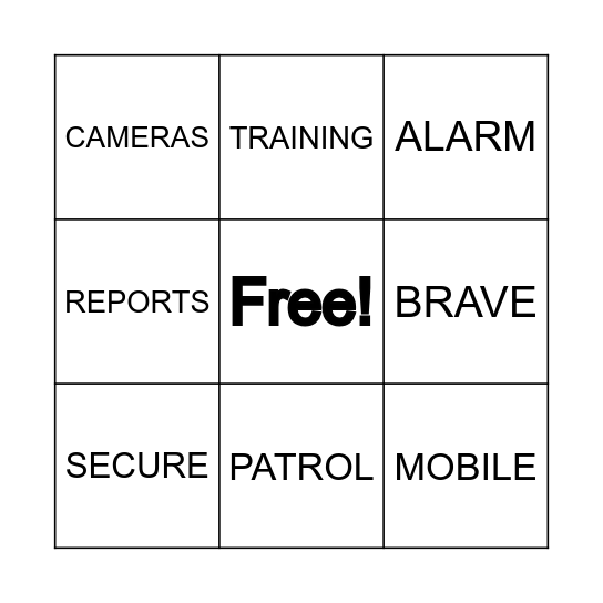 SECURITY BINGO Card