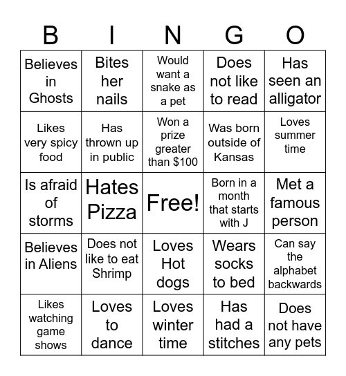 Find someone who: Bingo Card