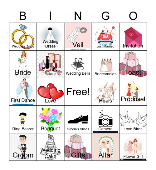 Bridal Shower Bingo Card