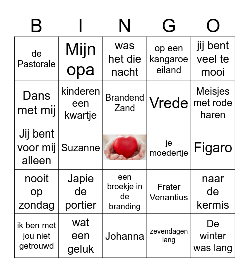 Bingo Hutje Mutje Bingo Card