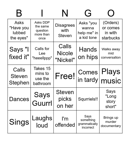 Maribel Bingo Card