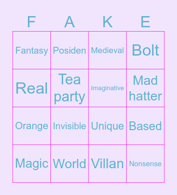 Fantasy Bingo Card