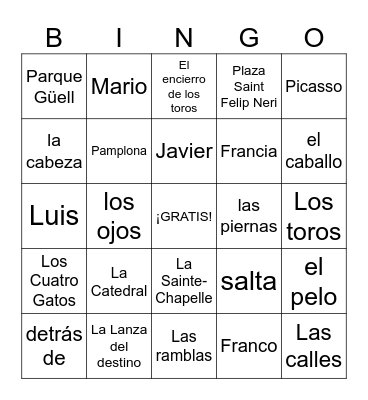 Agentes Secretos Bingo Card