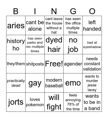 alysse bingo  Bingo Card