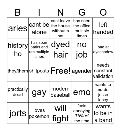 alysse bingo  Bingo Card