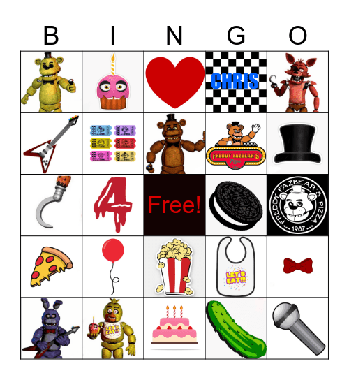 Chris’s Party Bingo Card