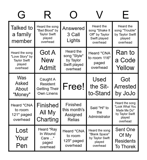 2024 Nursing Home Week Bingo! Bingo Card