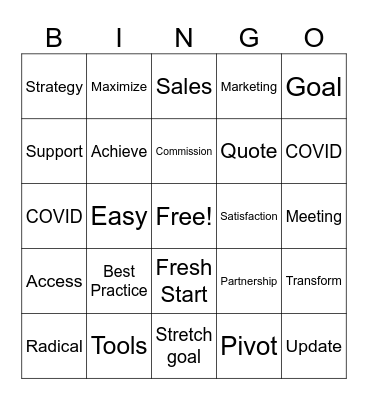 KICK OFF Bingo Card
