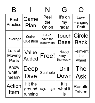 Avadian Bingo Card