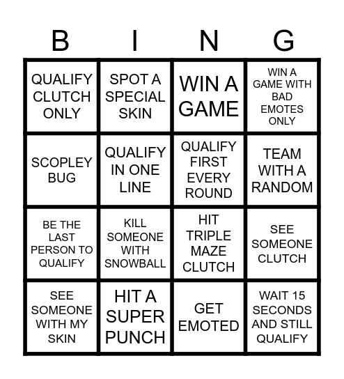 ULTIMATE STUMBLE GUYS BINGO Card